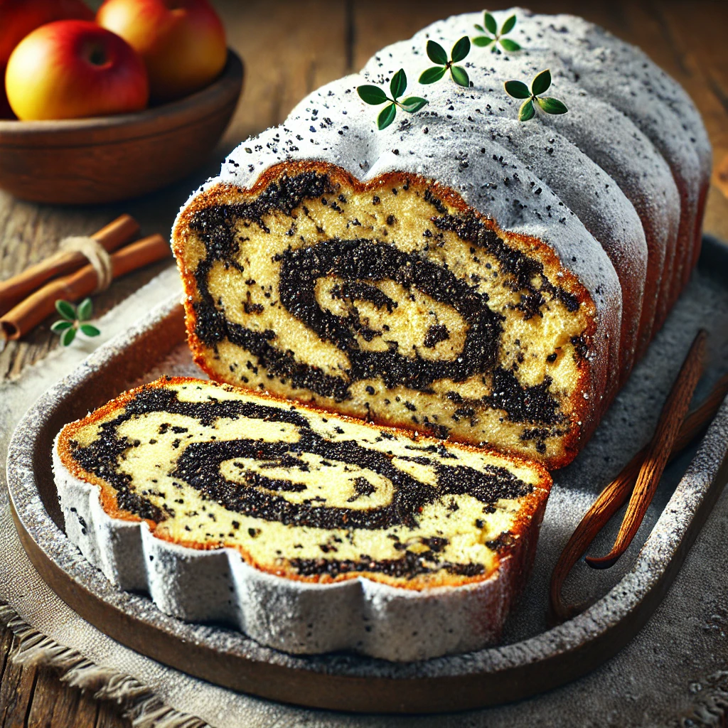 Karácsonyi stollen mákos-vaníliás töltelékkel