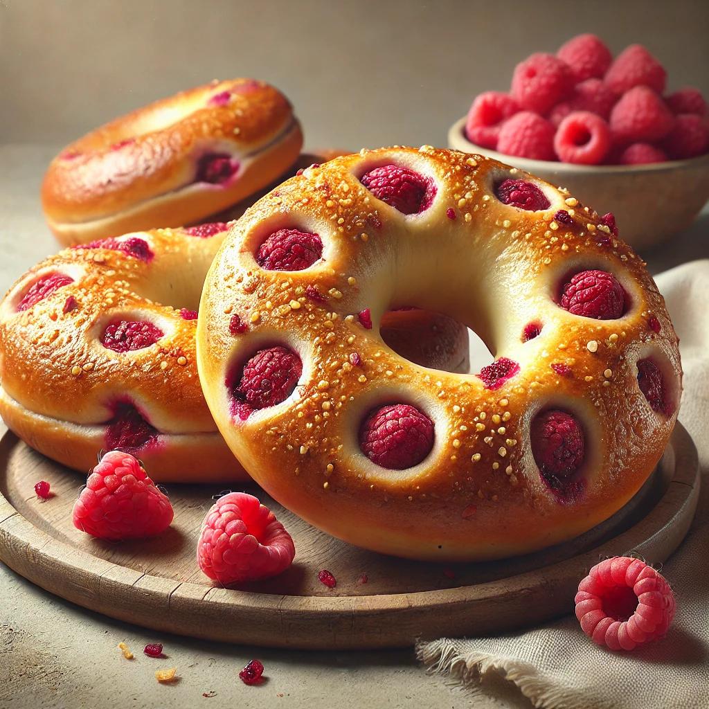 Friss, házi készítésű málnás bagel