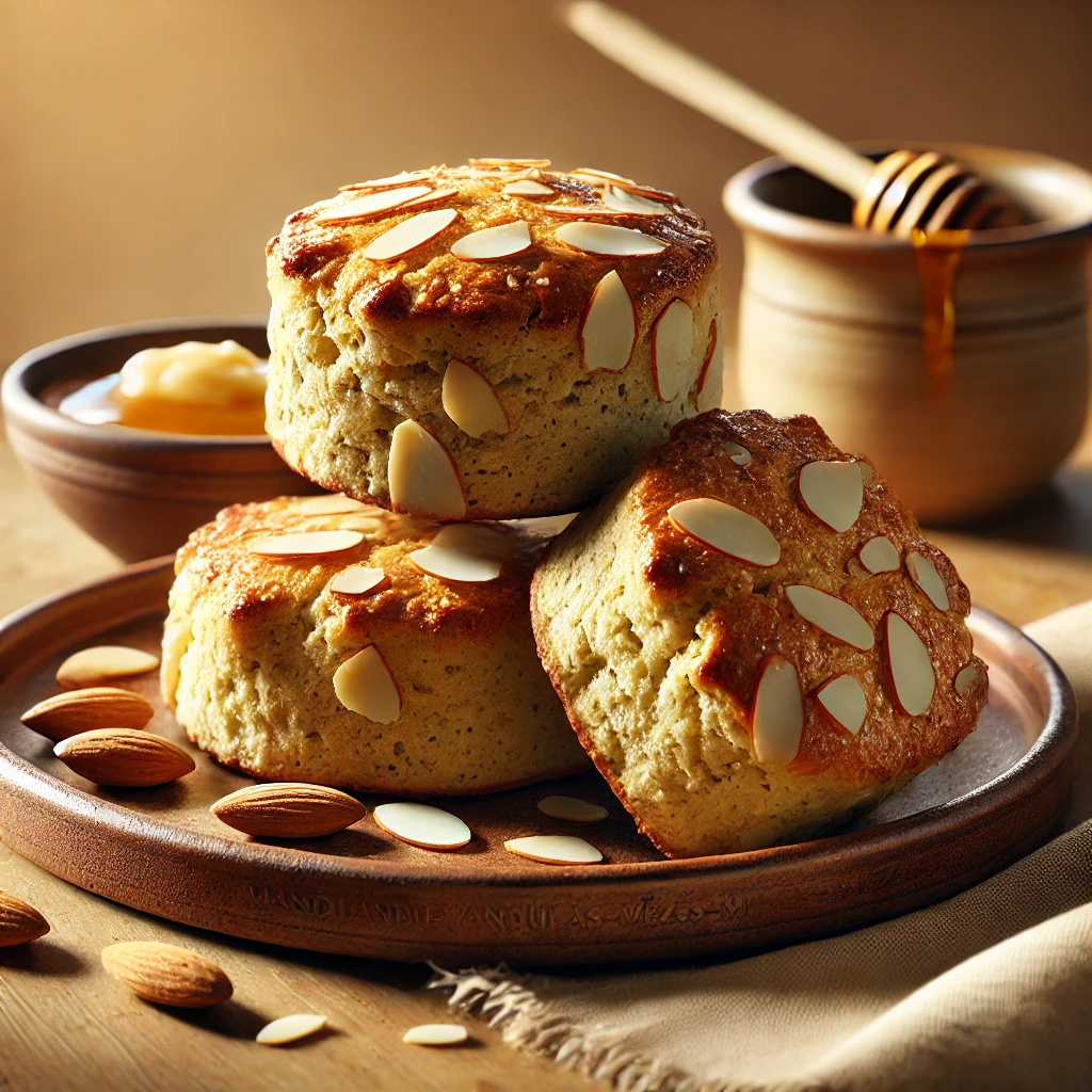 Egészséges paleo scone mandulával és mézzel