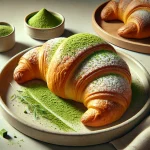Matcha croissant tálalva