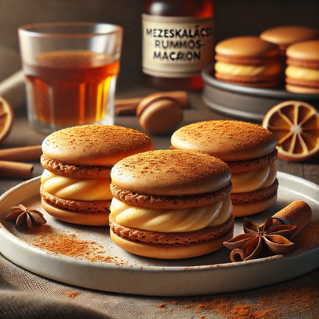 Mézeskalácsos és rumos ízvilággal készült macaron