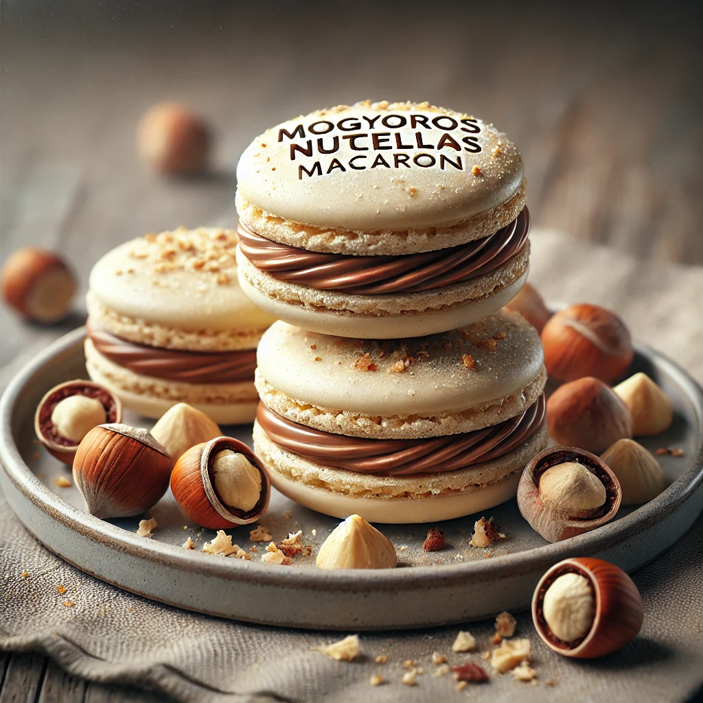 Mogyorós és Nutellás töltelékkel készült macaron