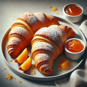 Frissen sült házi narancsos croissant, tökéletes reggelire