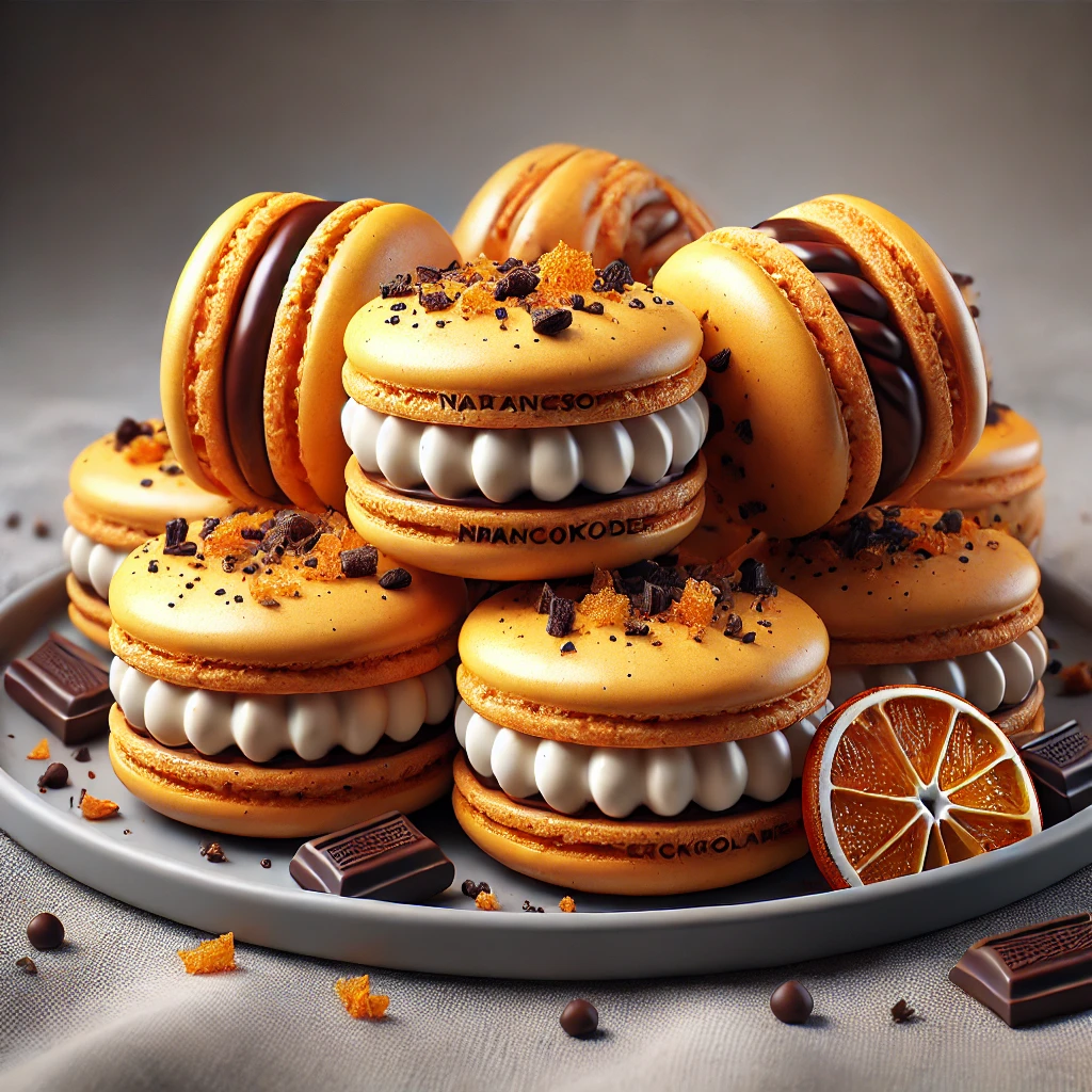 Finom narancsos-étcsokoládés macaron