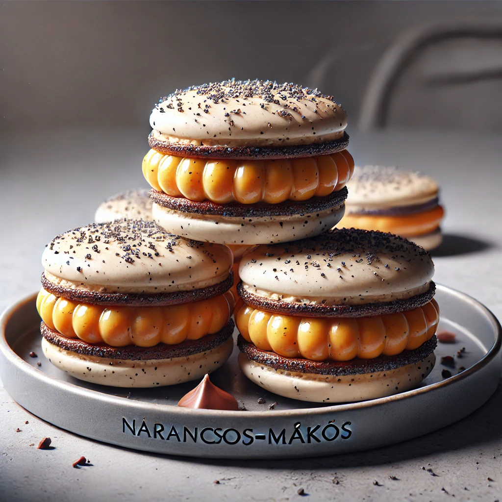 Finom narancsos-mákos macaron