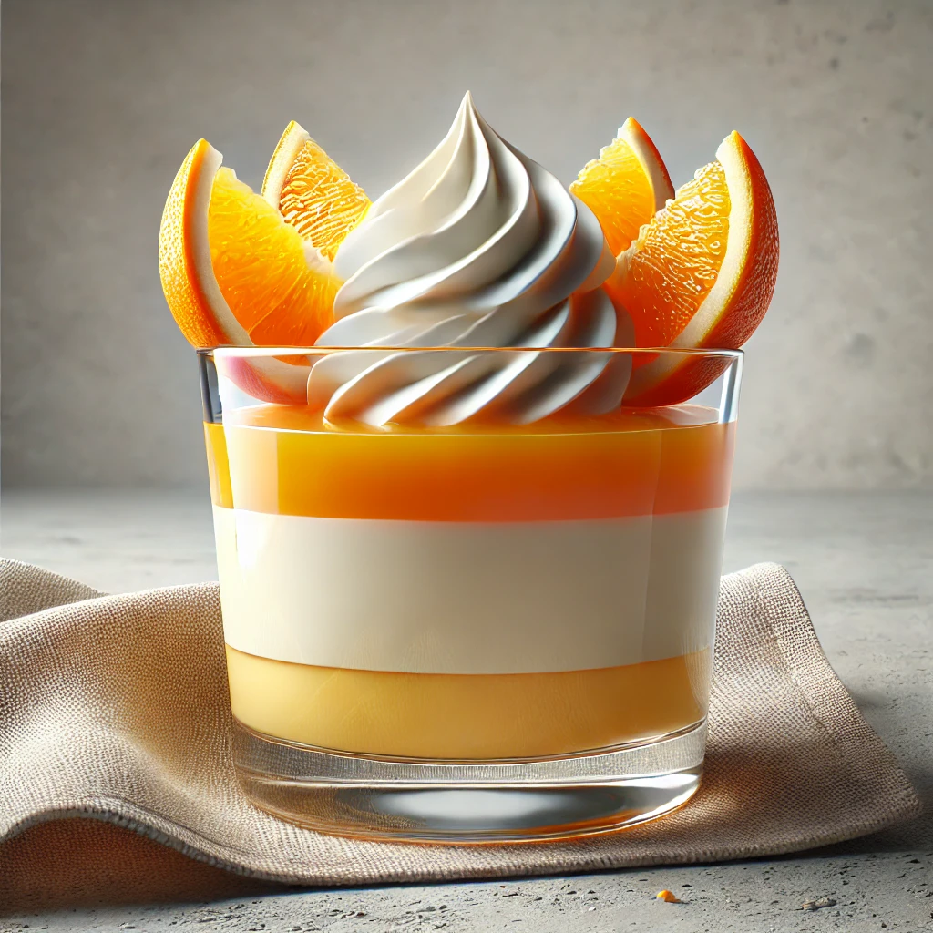Krémes és citrusos narancsos parfé friss gyümölccsel
