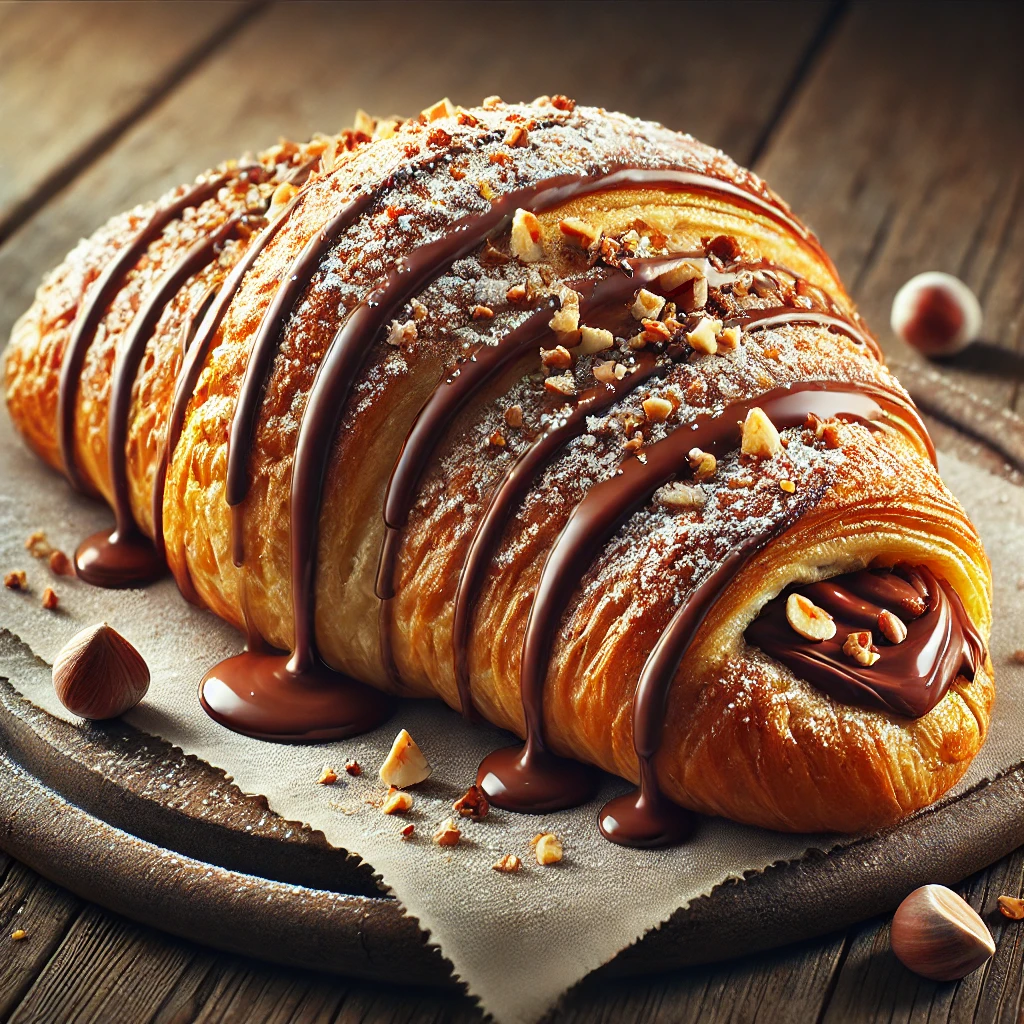 Mogyorókrémes és csokoládés Nutellás croissant recept