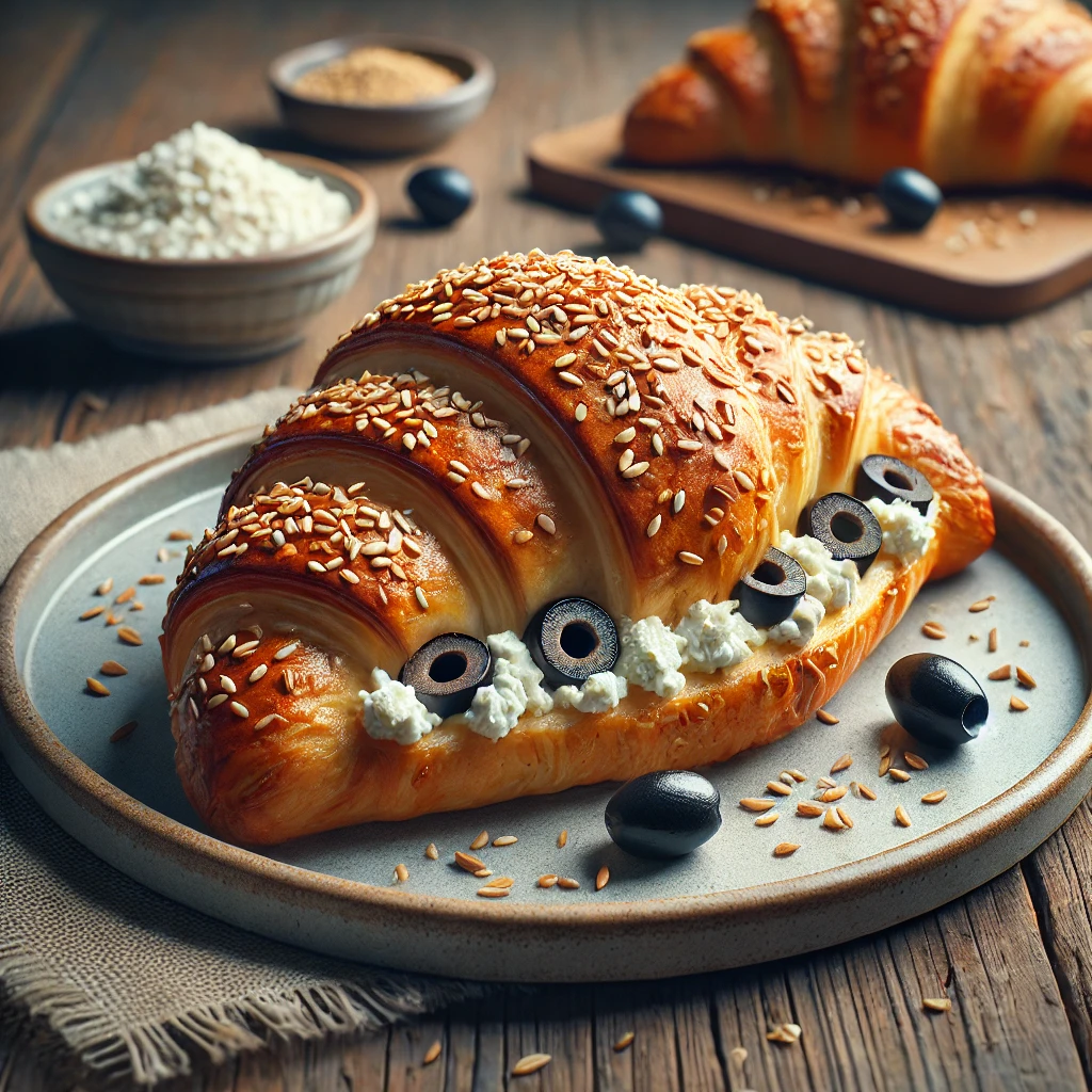 Ízletes és ropogós croissant olívabogyós töltelékkel