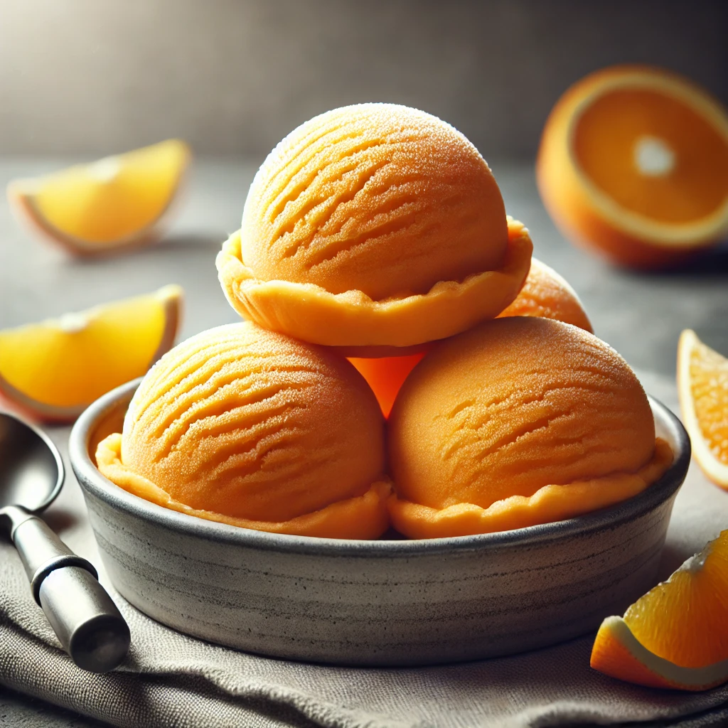 Friss és citrusos narancs sorbet házilag