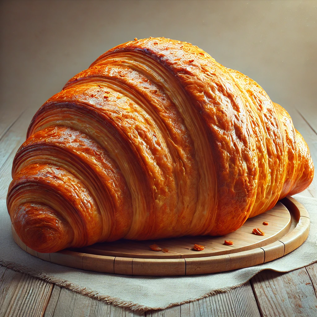 Nagy méretű, aranybarna croissant, tökéletes reggelire vagy uzsonnára