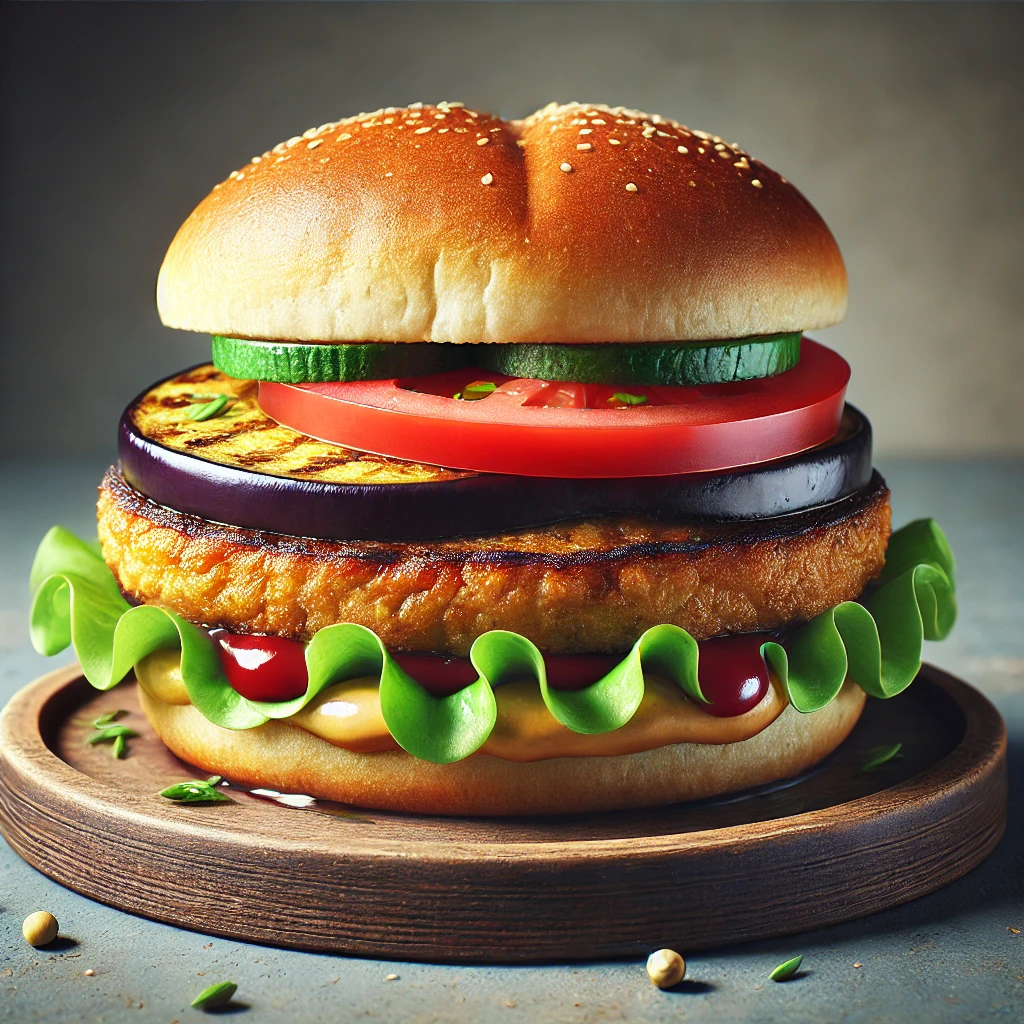 Egészséges és finom padlizsános burger vegetáriánusoknak
