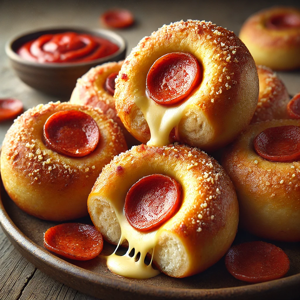 Sós és fűszeres pepperonis töltött fánk