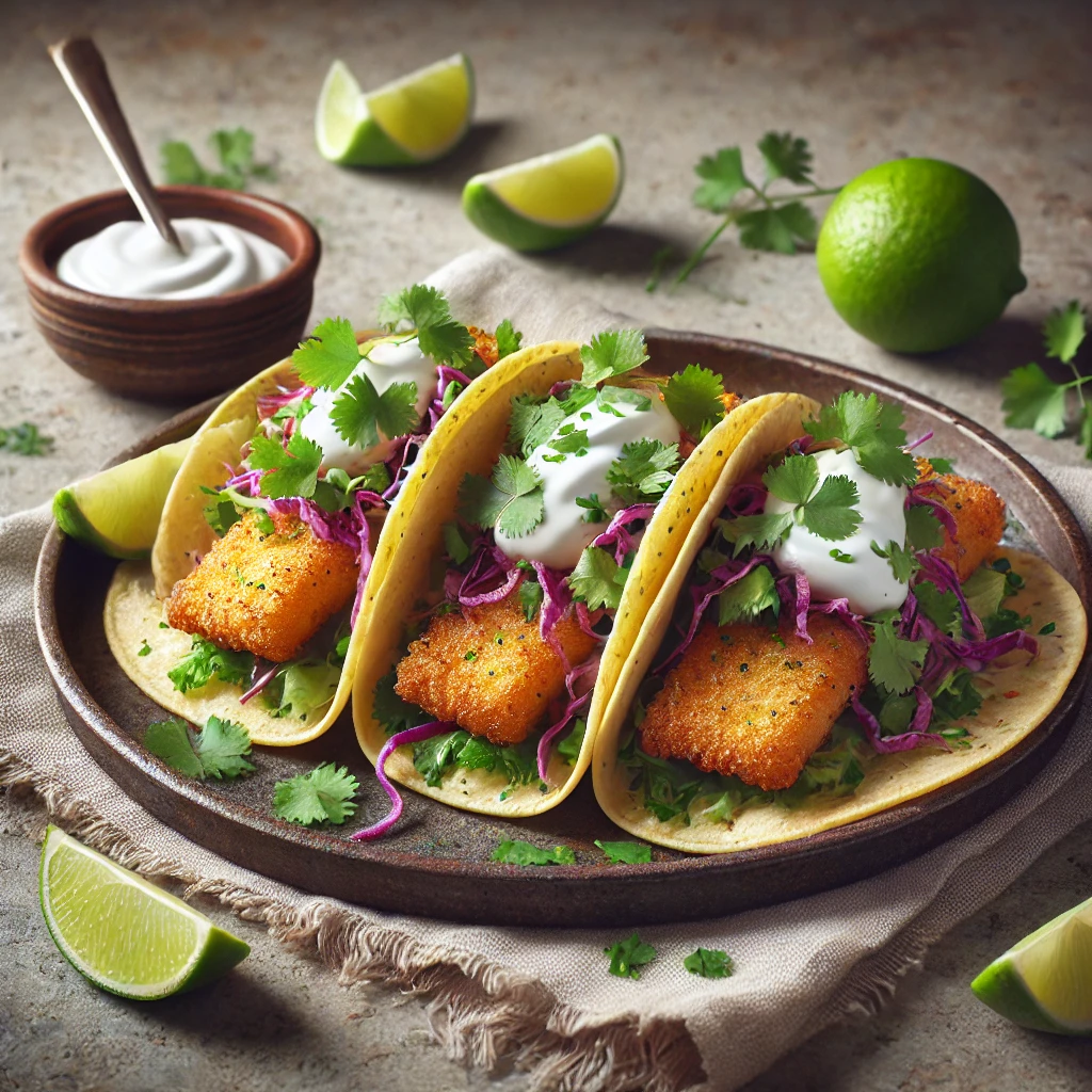 Mexikói sült hal taco korianderrel és lime-mal