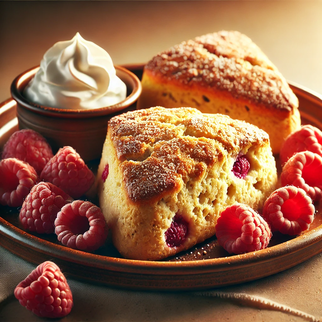 Különleges scone pezsgővel és málnával