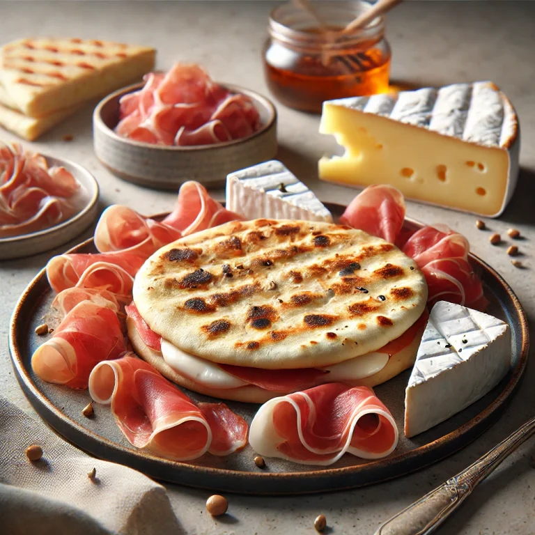 Piadina olívakrémmel és kecskesajttal tálalva