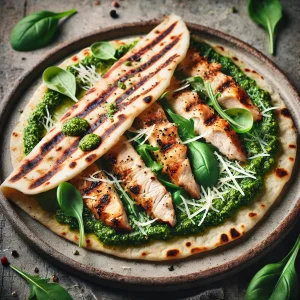 Friss és ízletes piadina rukkola pesto csirkével