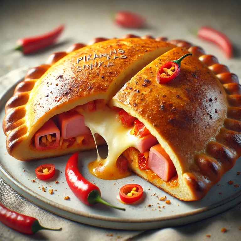 Pikáns sonkás calzone frissen sütve