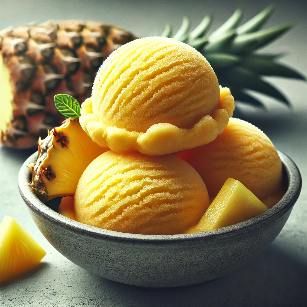 Friss és trópusi ananász sorbet házilag