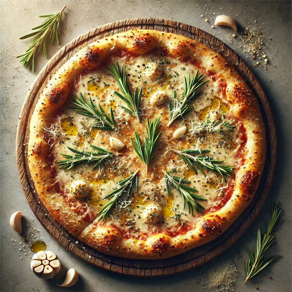 Olasz rozmaringos pizza parmezánnal és mozzarellával