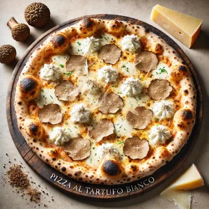 Olasz fehér szarvasgombás pizza ricottával és parmezánnal