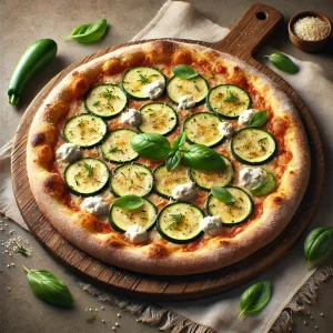Olasz cukkinis pizza ricottával, mozzarellával és parmezánnal