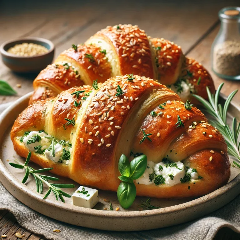 Provence-i fűszeres croissant tálalva