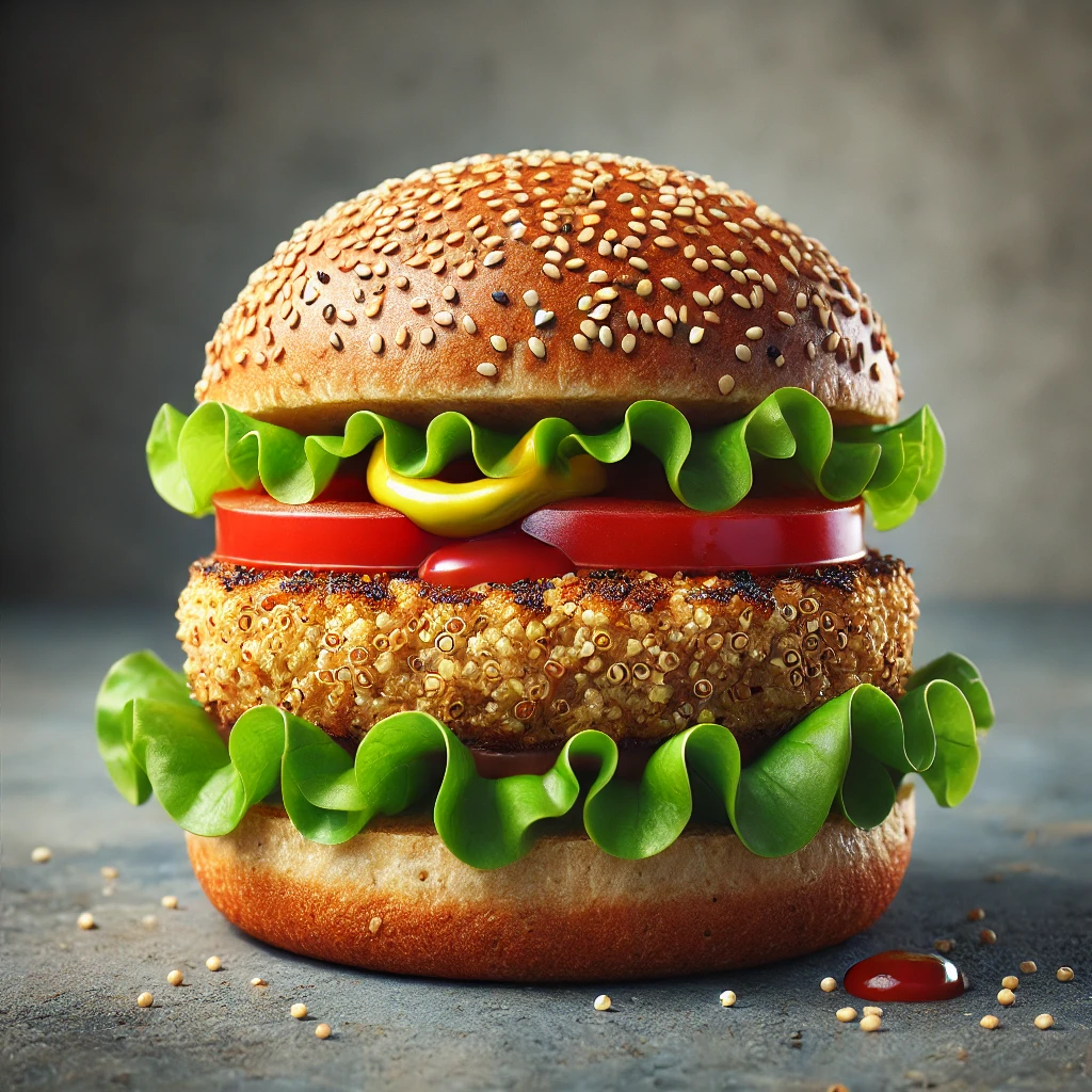 Egészséges és finom quinoa burger vegetáriánusoknak