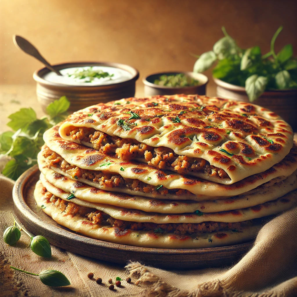 Tradicionális azeri töltött kenyér bárányhússal