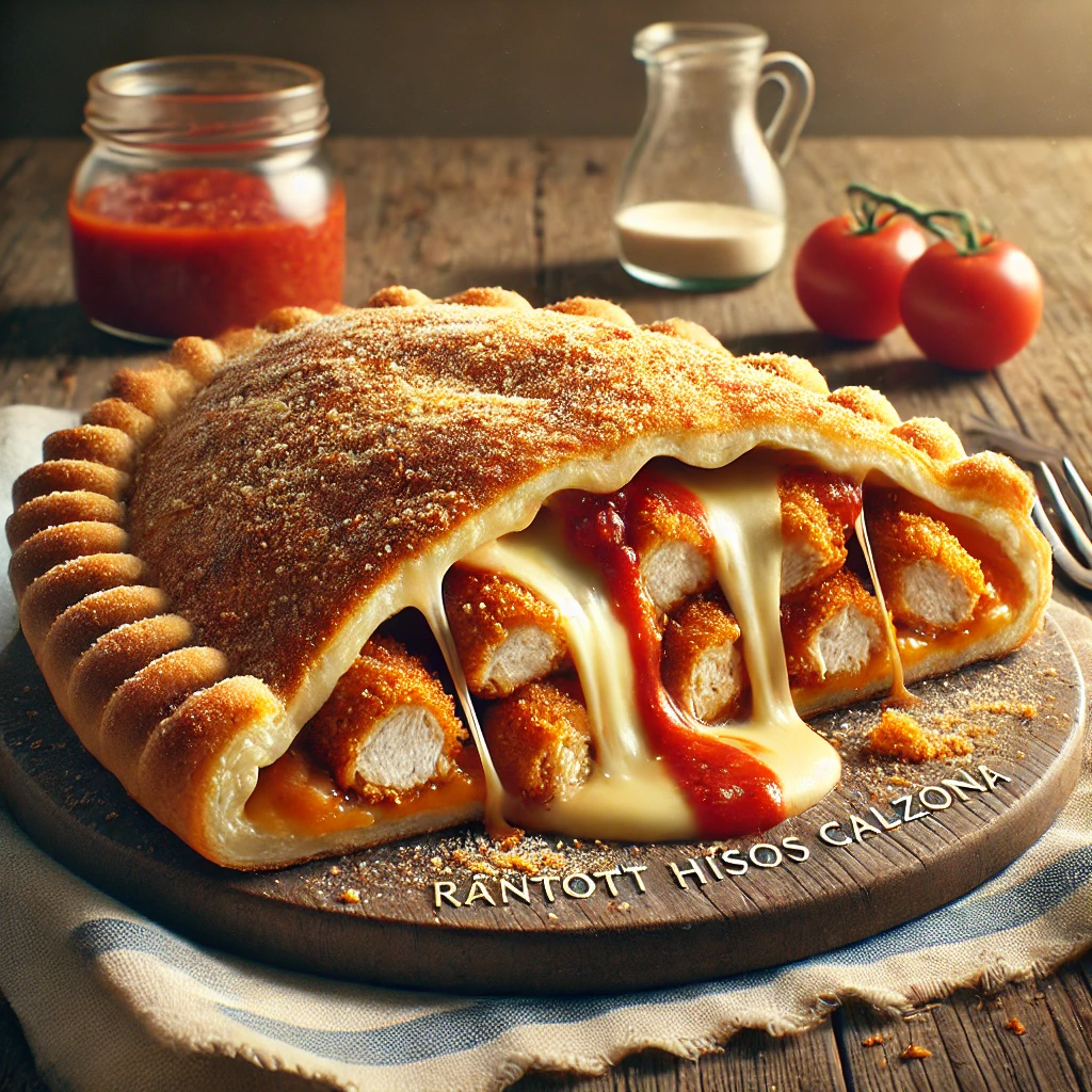Ropogós calzone rántott csirkével, paradicsomszósszal és sajttal töltve