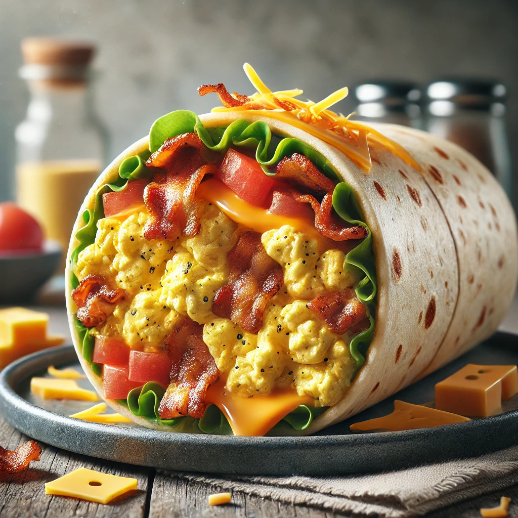 Gyors reggeli burrito tojással és baconnel
