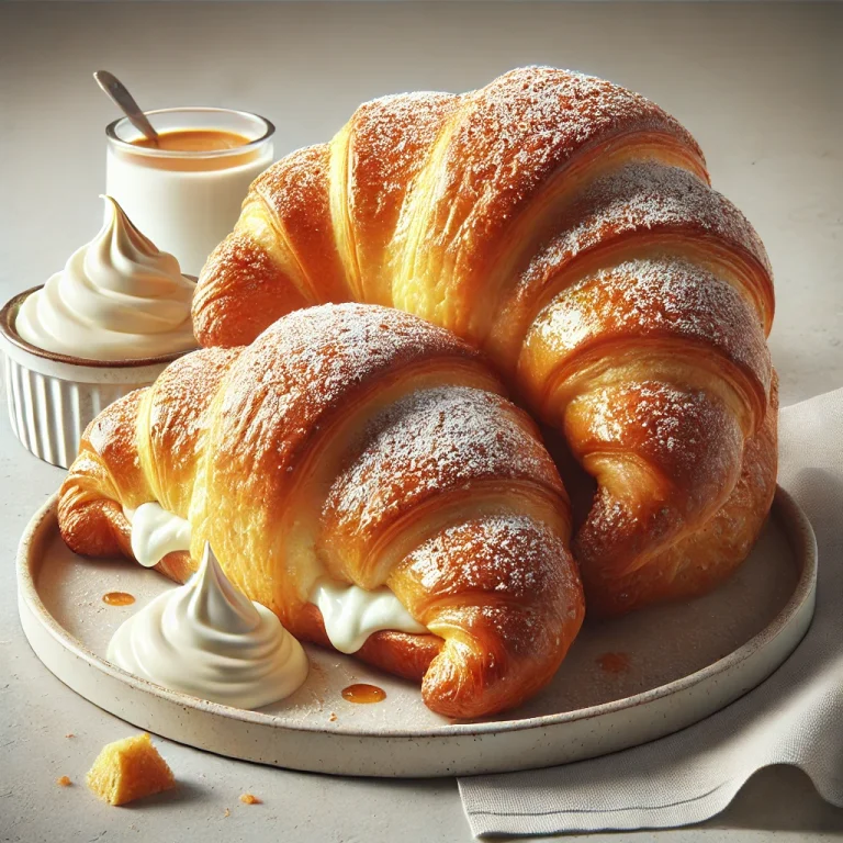 Ricottás croissant tálalva