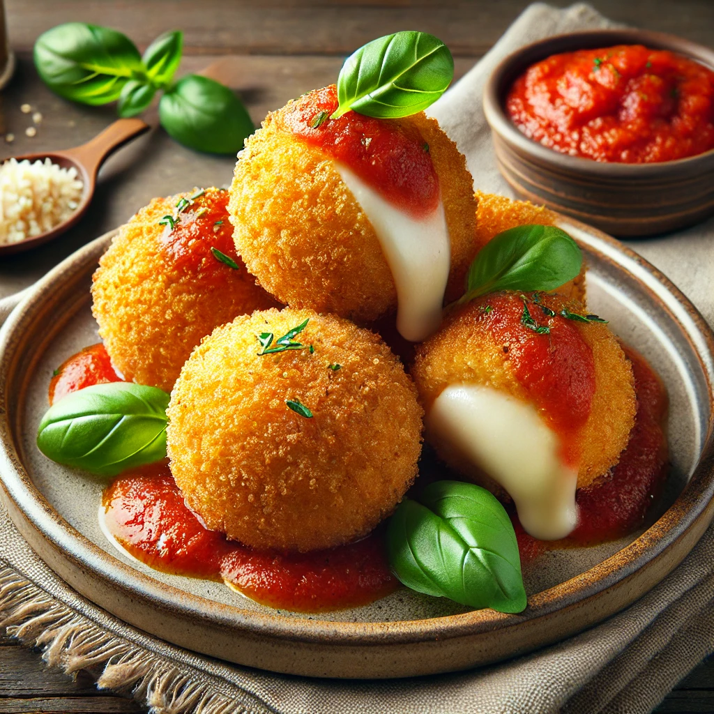 Ropogós olasz rizsgombóc olvadós mozzarellával