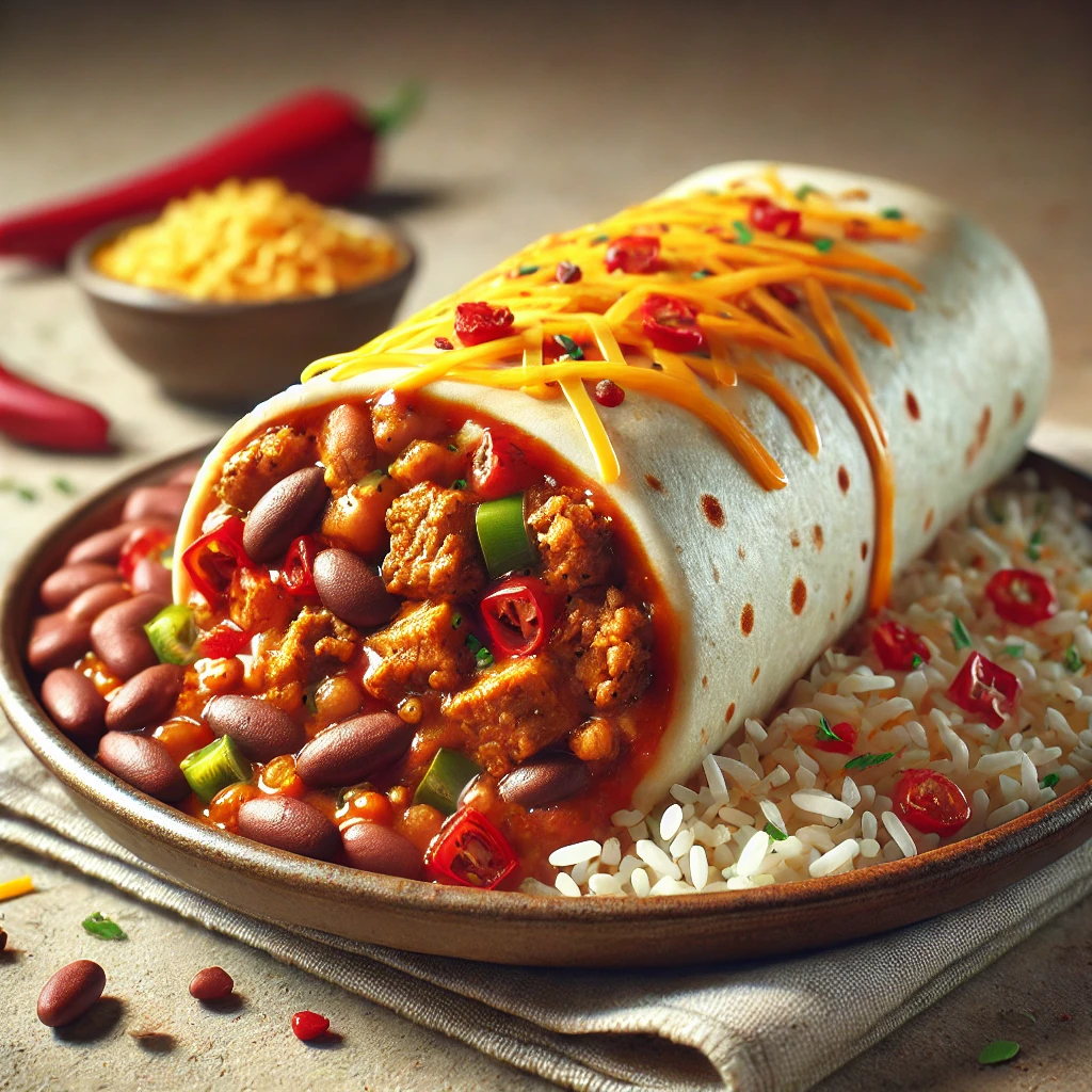 Finom mexikói burrito sertéshúsos-rizses töltelékkel