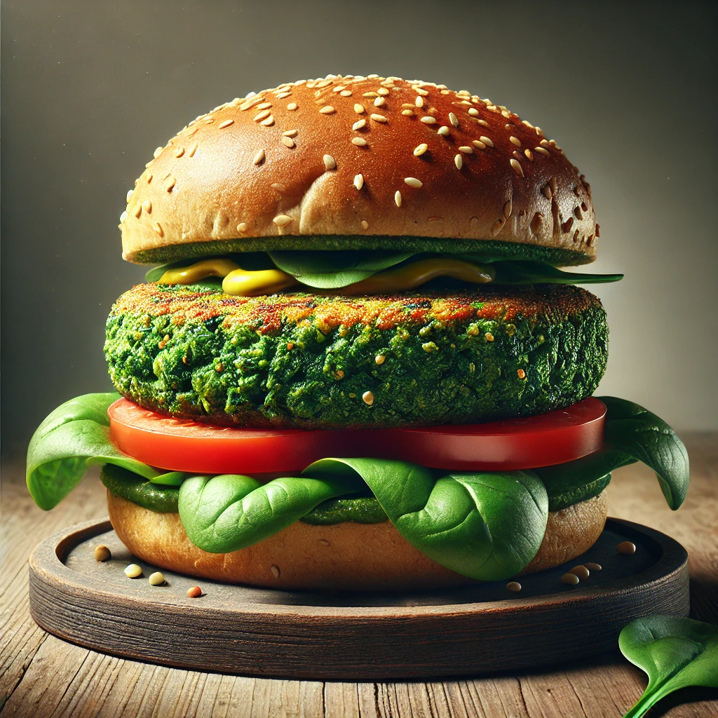Egészséges és finom spenótos burger vegetáriánusoknak