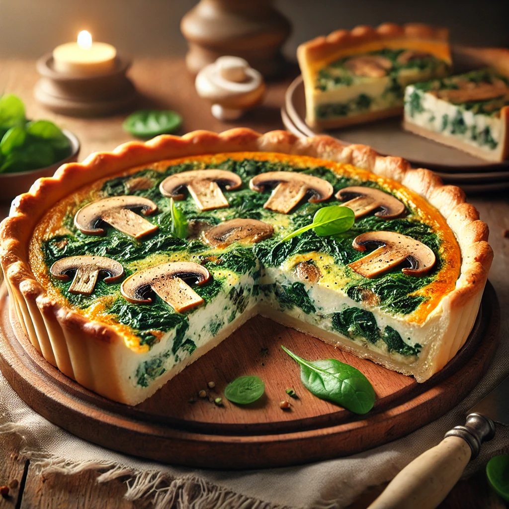 Klasszikus francia quiche omlós tésztával és gazdag töltelékkel
