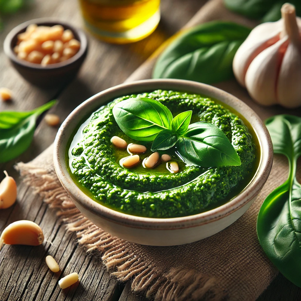 Egészséges és ízletes házi spenótos pesto