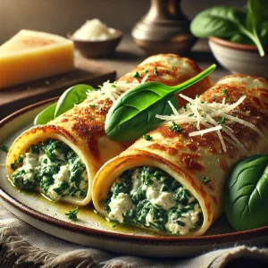 Tápláló és ízletes sós palacsinta friss spenóttal és ricottával