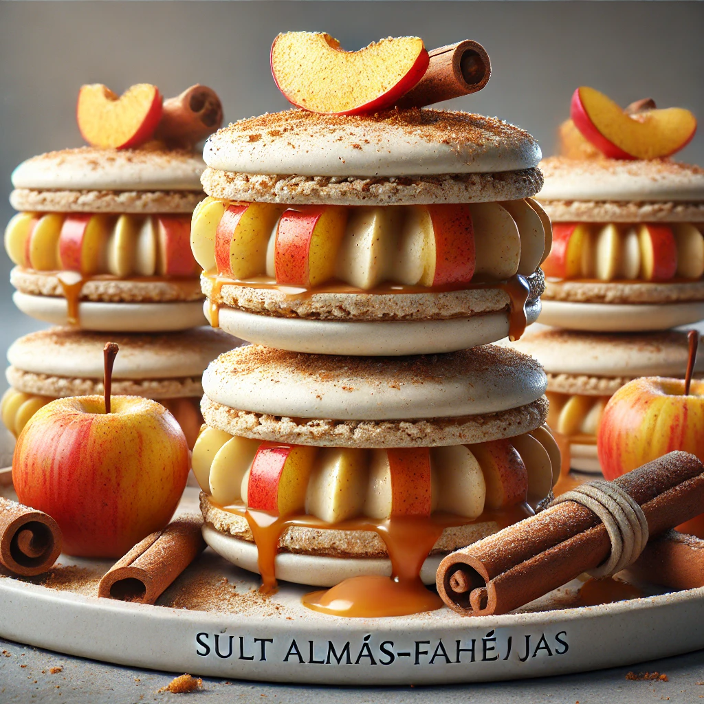 Almás és fahéjas ízvilággal készült macaron