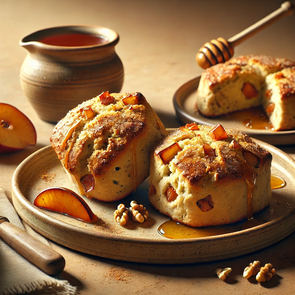 Különleges scone sült almával és mézzel