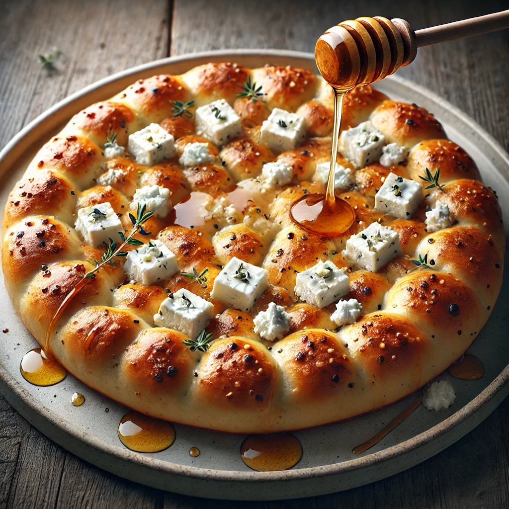 Friss kecskesajtos és mézes focaccia ínycsiklandó falatokkal