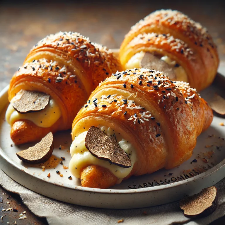Szarvasgombás croissant tálalva