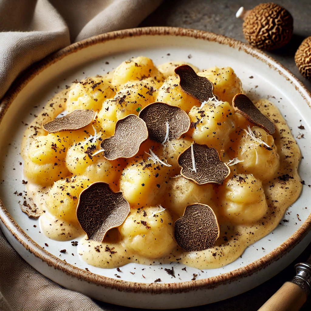 Krémes gnocchi fekete szarvasgombával és pecorino sajttal