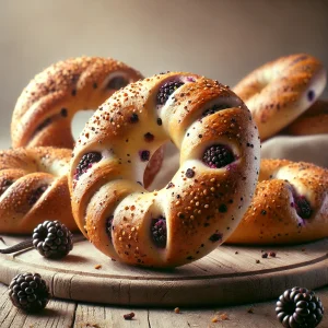 Egyedi bagel szederrel és vaníliával