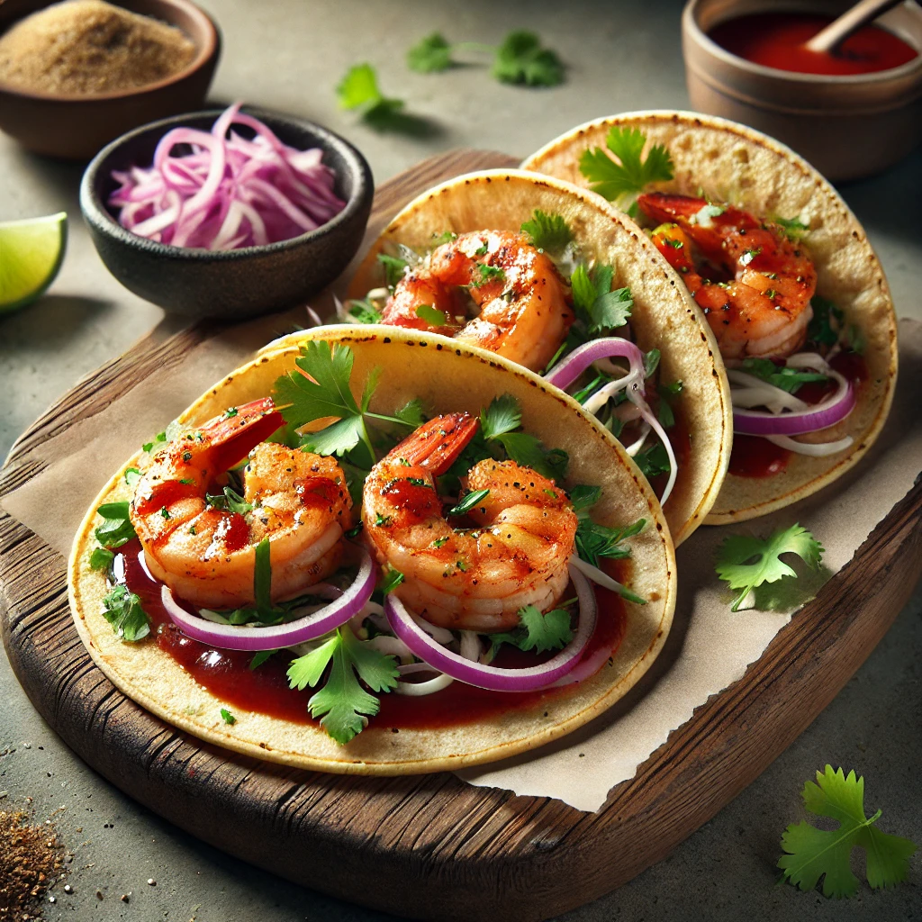 Mexikói garnélás tacos édes-savanyú tamarind szósszal