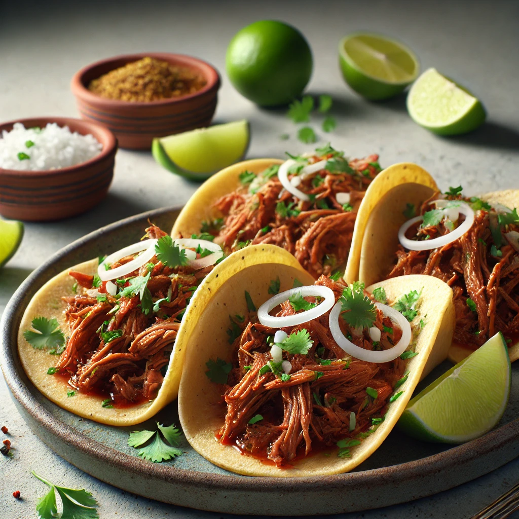 Lassan főtt, omlós bárányhússal töltött autentikus mexikói taco