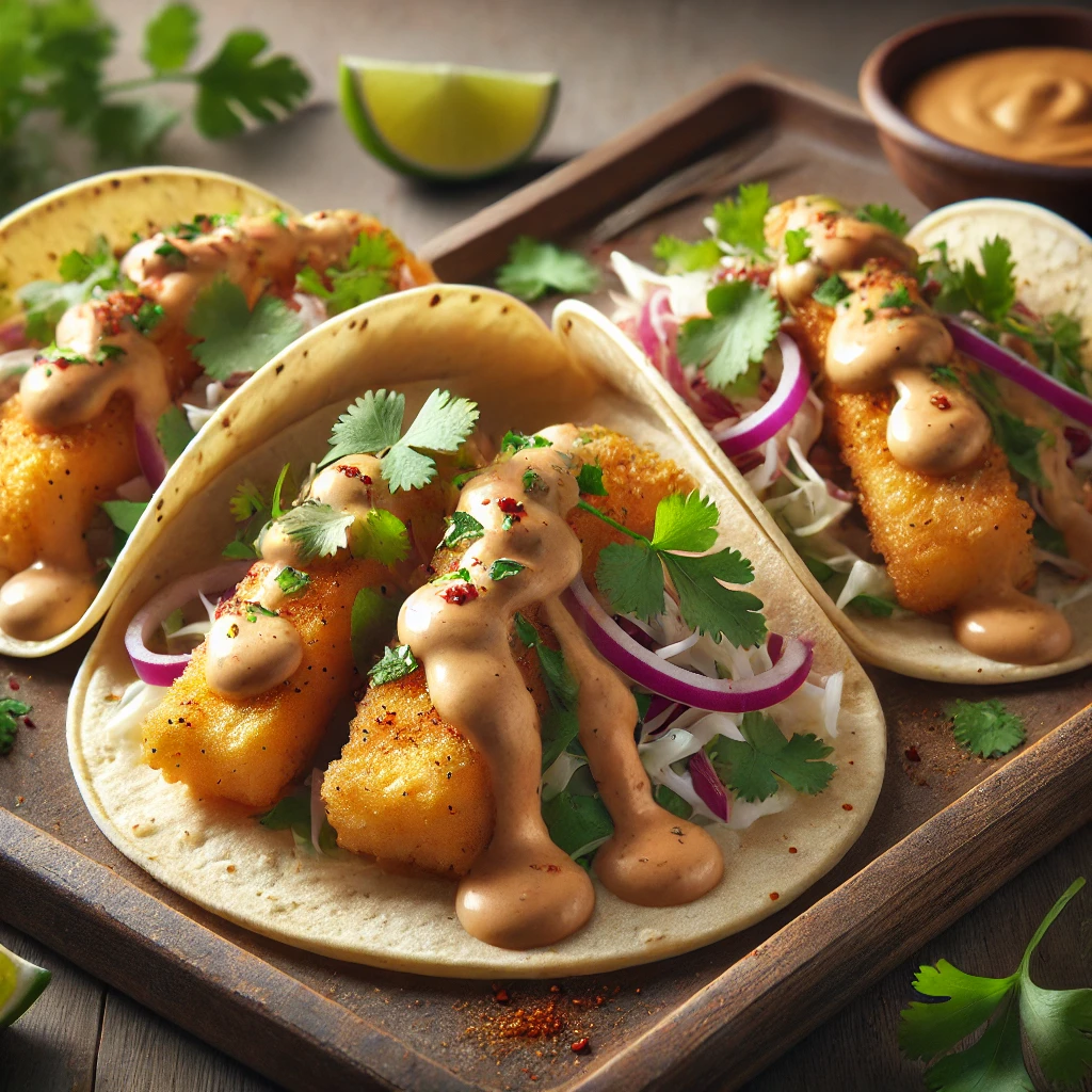 Mexikói halas tacos pikáns chipotle szósszal