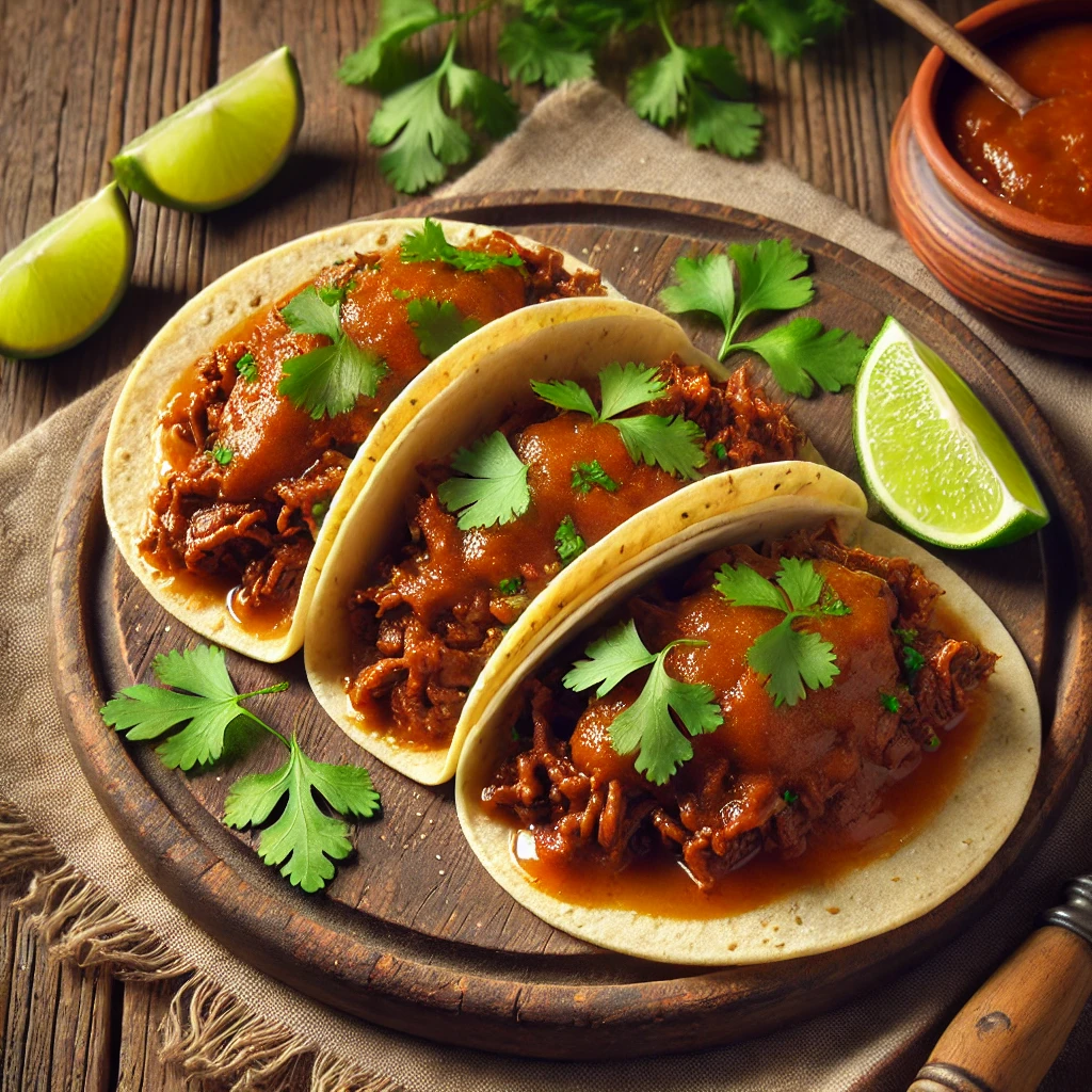 Autentikus tacos omlós marhahússal és édes-savanyú guavás szósszal