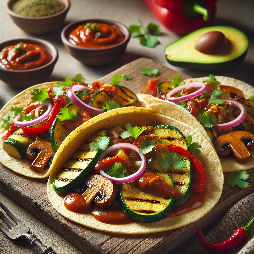 Mexikói zöldséges tacos pikáns chipotle szósszal