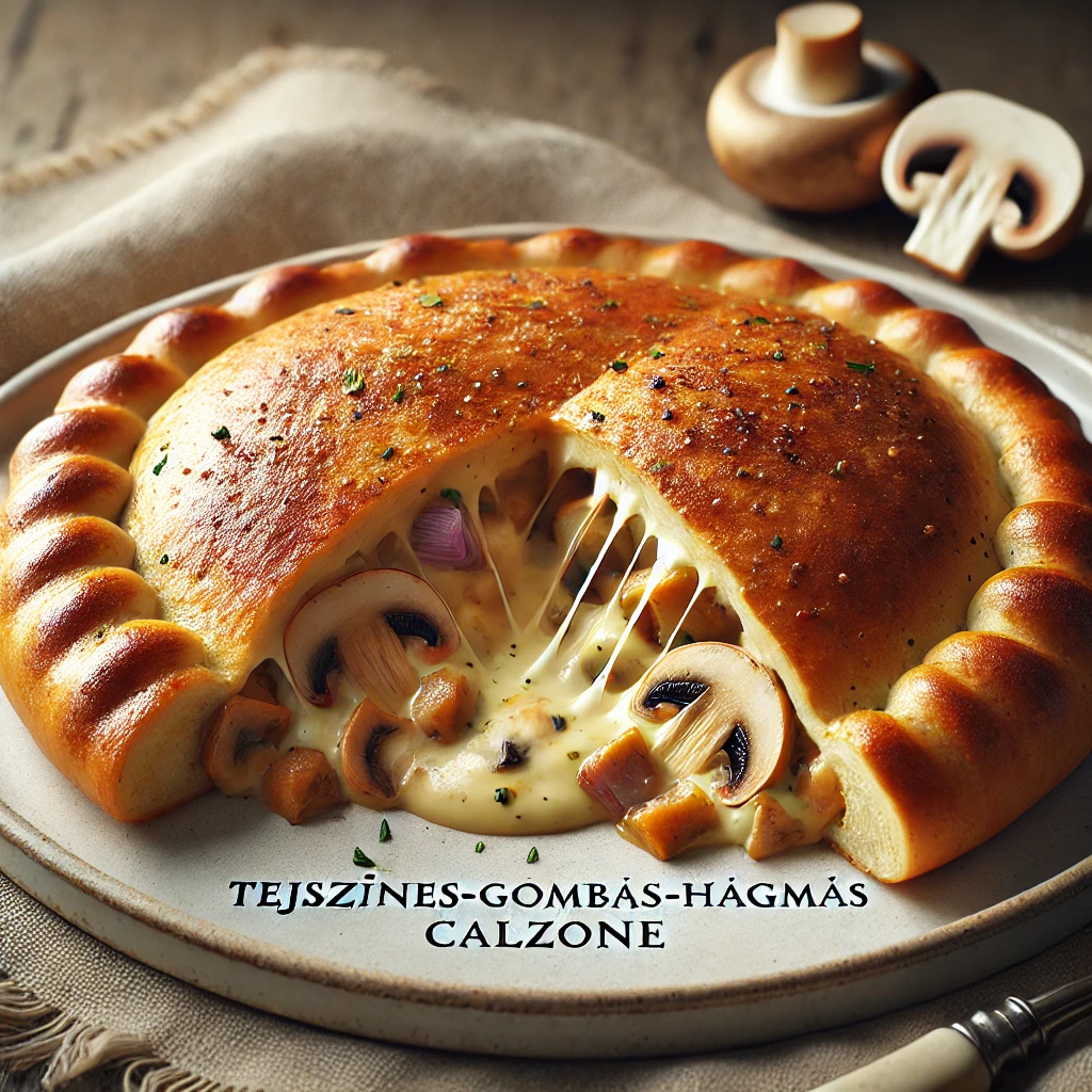Krémes és ízletes calzone gombával és tejszínnel