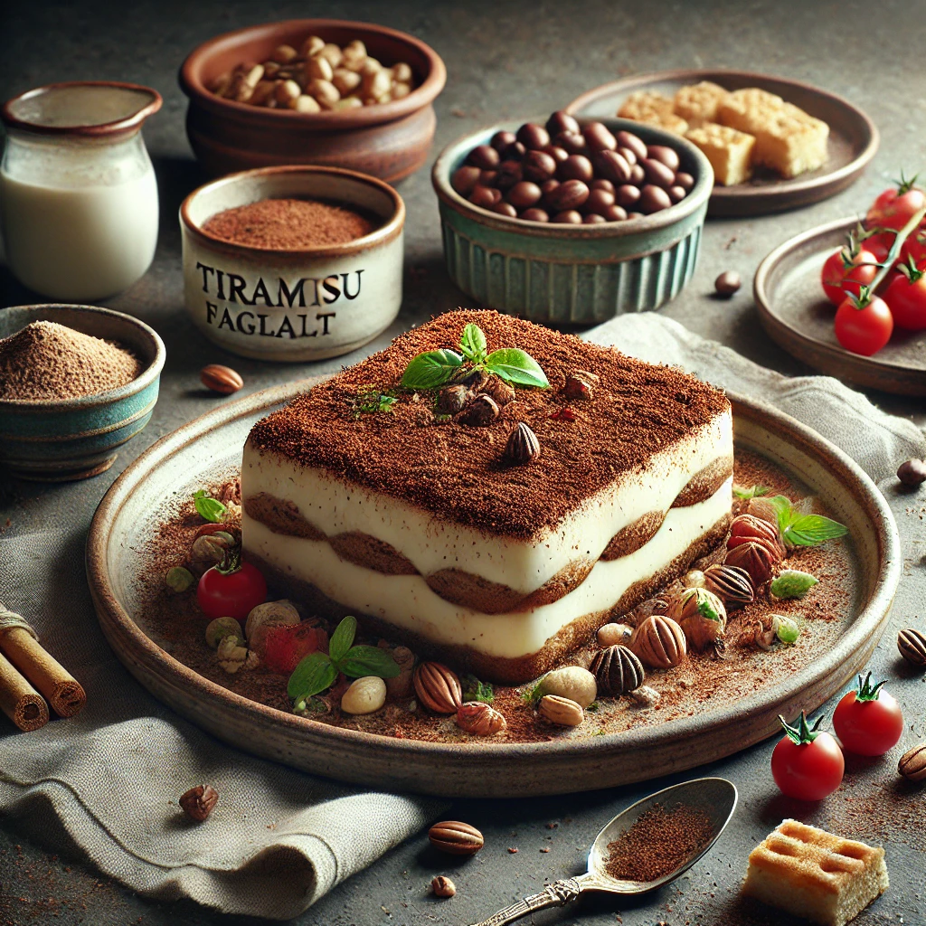Házilag készített, gazdag és krémes tiramisu fagylalt